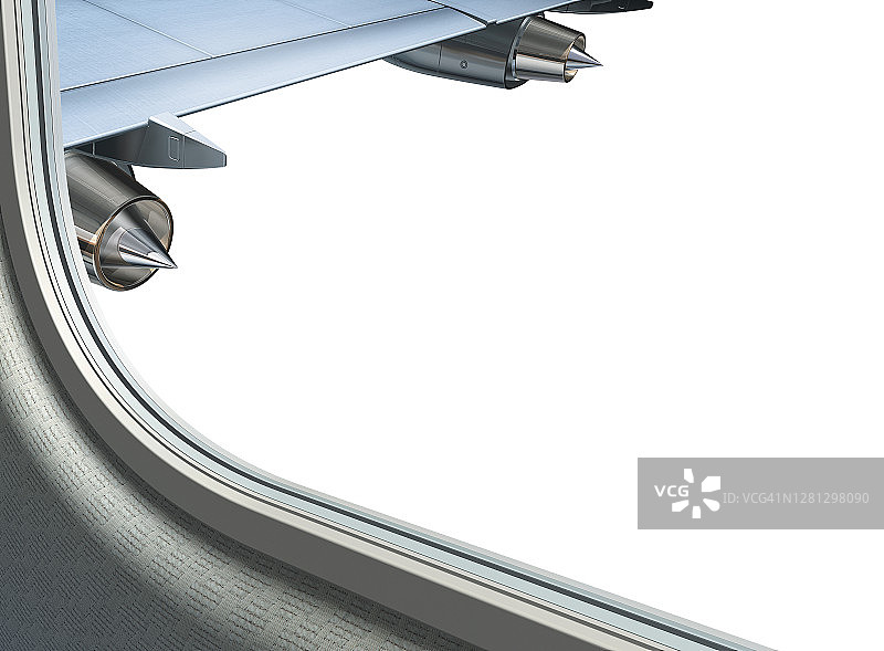 飞机、舷窗与机翼图片素材