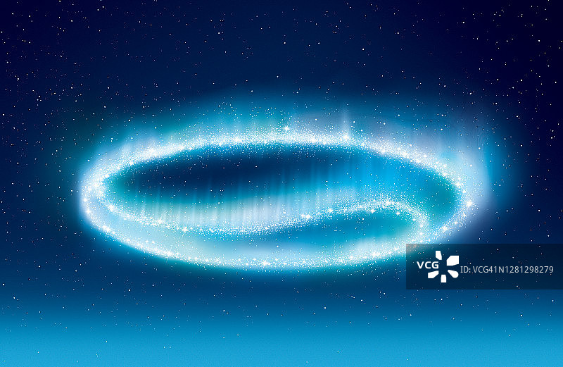夜晚星空太极粒子极光图片素材