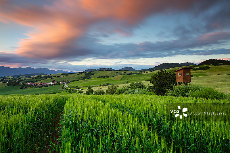斯洛伐克北部图列茨地区的乡村风光图片素材