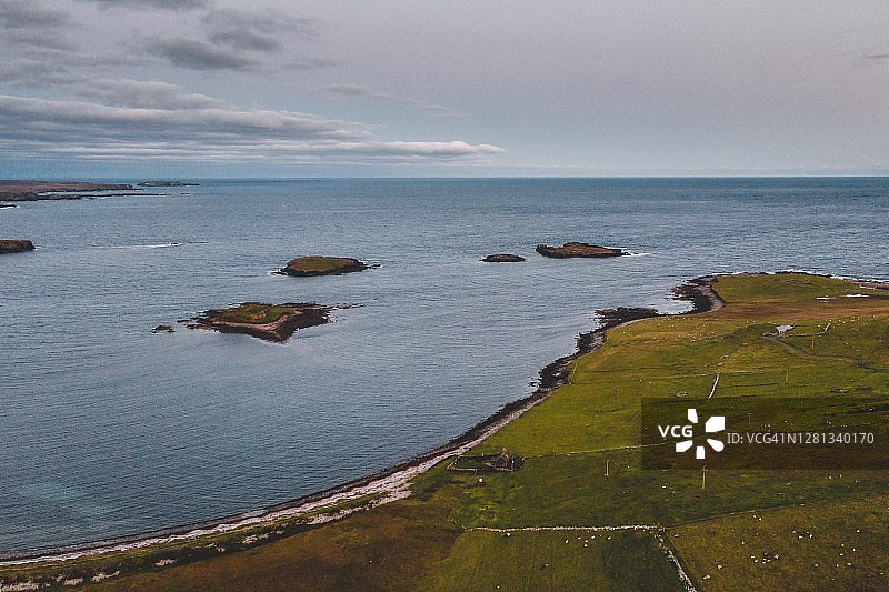 安斯特岛韦斯廷海岸线航拍图片素材