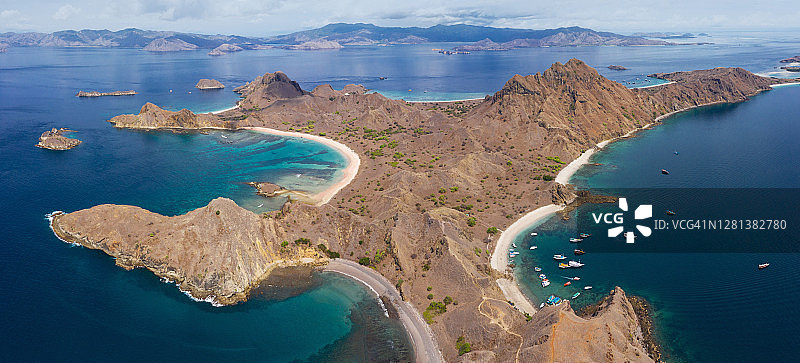 科莫多国家公园帕达尔岛空中全景，印度尼西亚图片素材