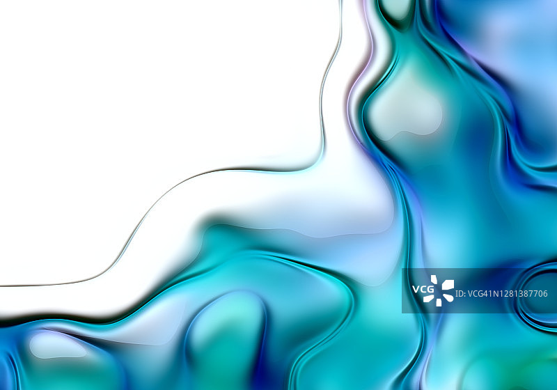 蓝绿色水彩酒精墨水流动艺术设计图片素材