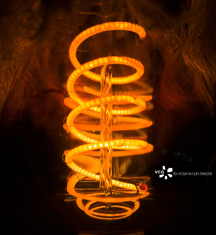 节能灯泡灯丝图片素材