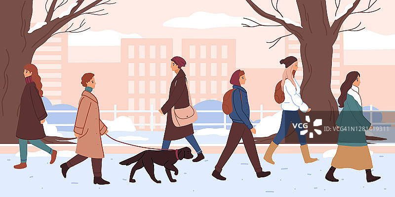 冬季公园户外活动宣传图图片素材