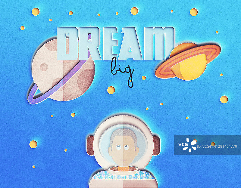 纸艺宇航员太空逐梦图片素材