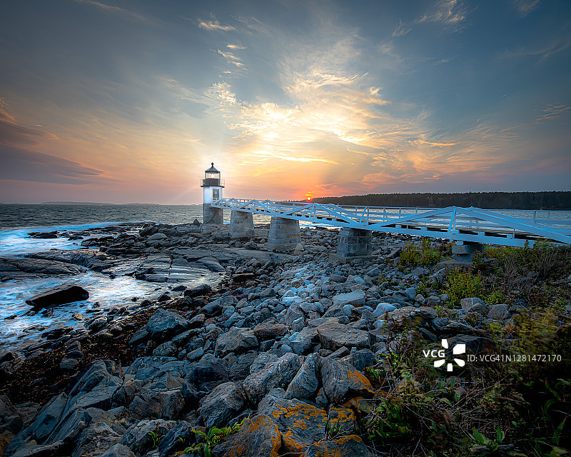 日落时分的马歇尔角灯塔图片素材