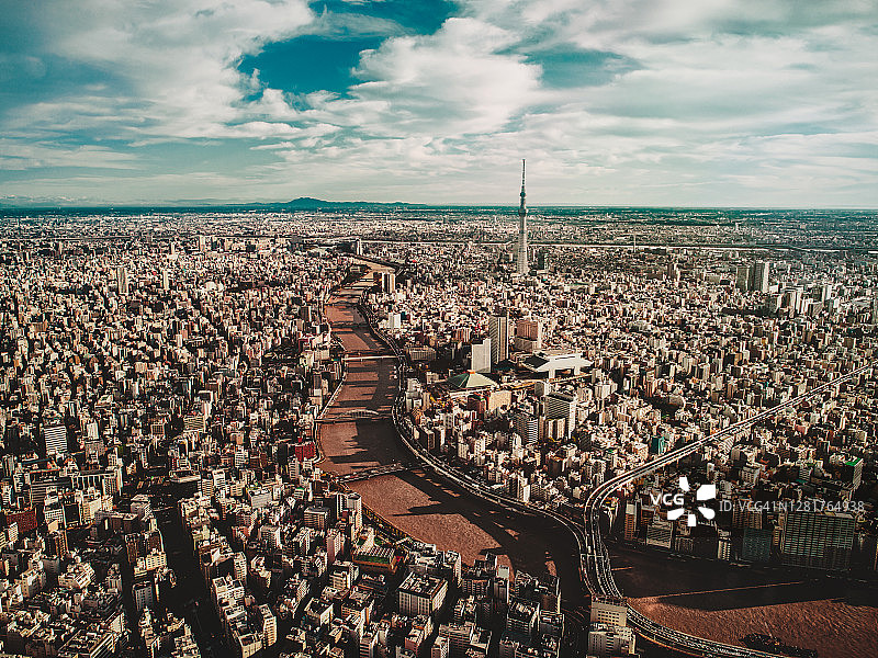 日本东京黎明时分美丽的城市景观图片素材