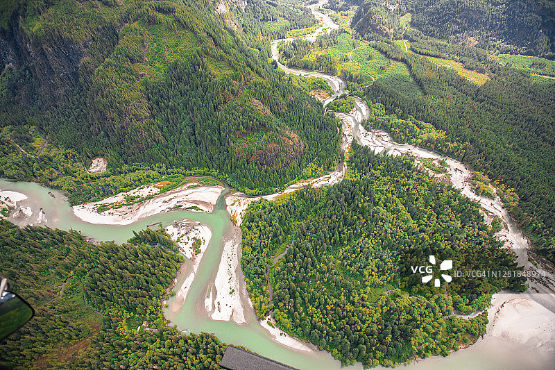 斯塔夫河与温斯洛河汇流处航拍图片素材