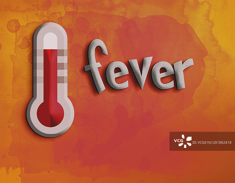 发烧和温度计图片素材