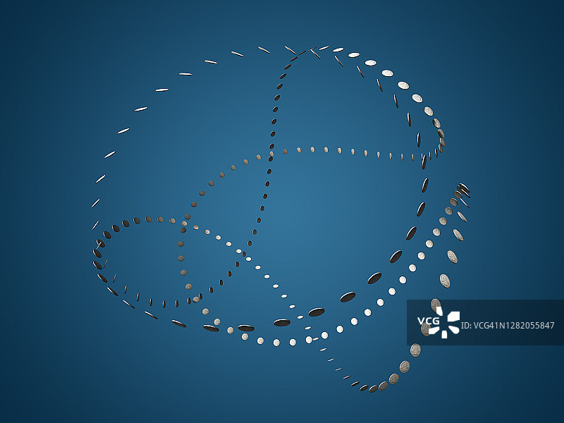 25美分硬币排列图片素材