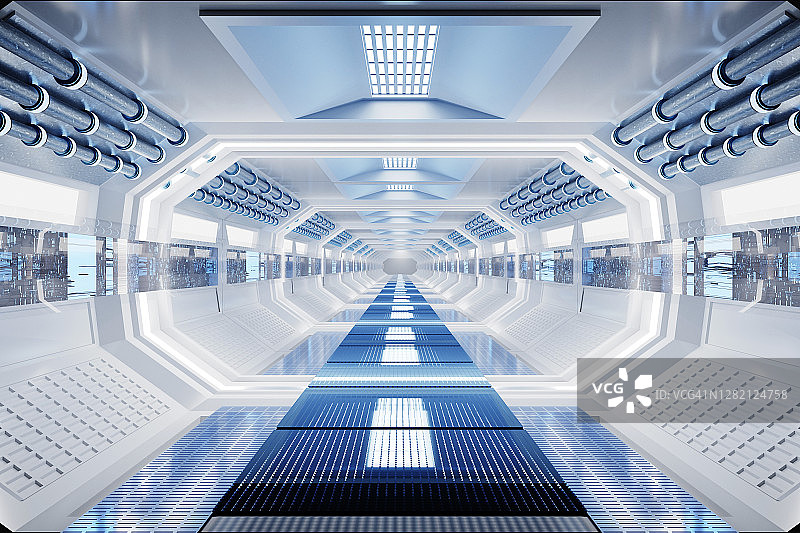 空间站内部3D渲染图图片素材