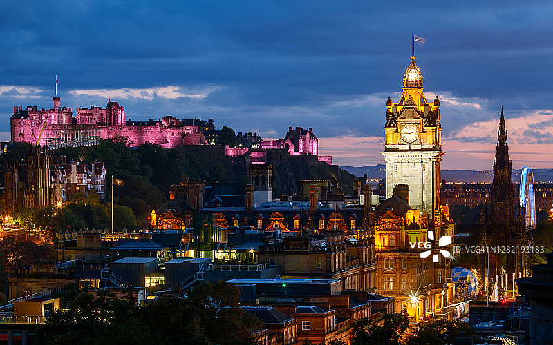 苏格兰爱丁堡天际线图片素材