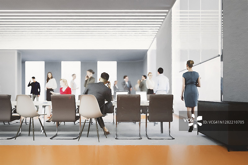 在会议中心参加活动的商务人士图片素材
