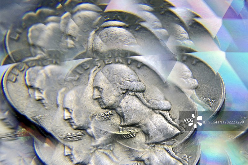 万花筒货币 - 美国四分之一美元图片素材