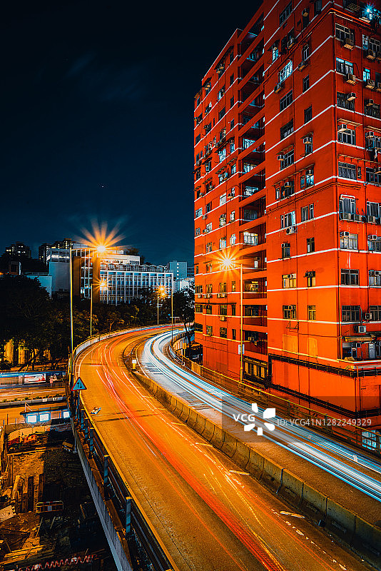 香港油麻地九龙拥挤城市航拍图片素材