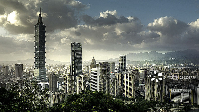 台北象山傍晚城市景观图片素材