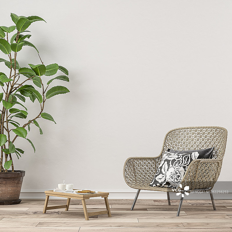 具有 70 年代装饰的复古内饰图片素材