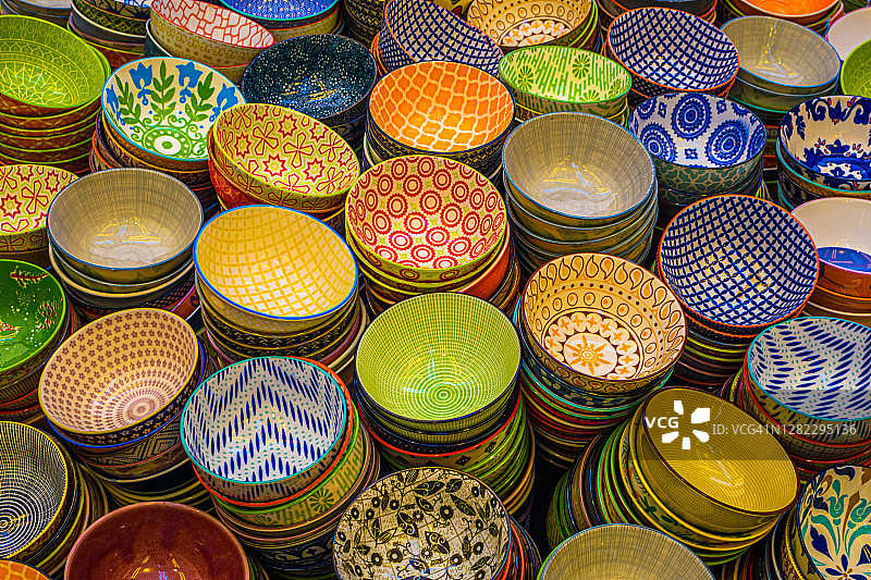 彩色碗全画幅照片图片素材