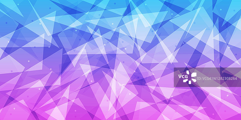 抽象蓝紫色渐变低多边形三角形背景，多边形概念图片素材
