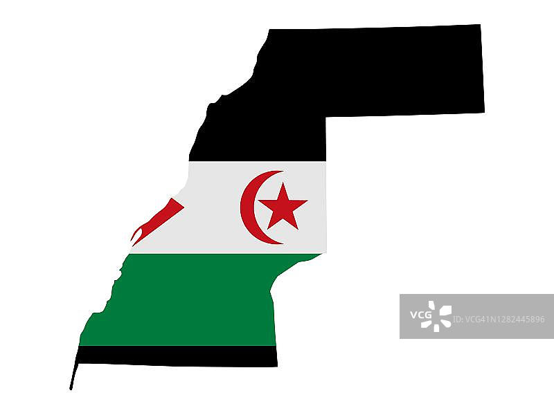 西撒哈拉地理国家旗帜图片素材