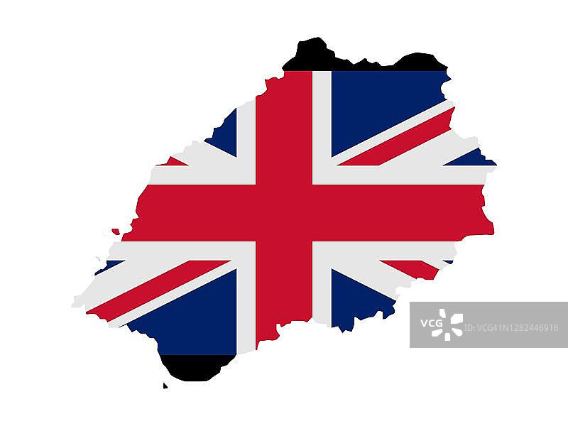 圣赫勒拿、阿森松和特里斯坦-达库尼亚地理国家旗帜，撒哈拉以南非洲，西非图片素材