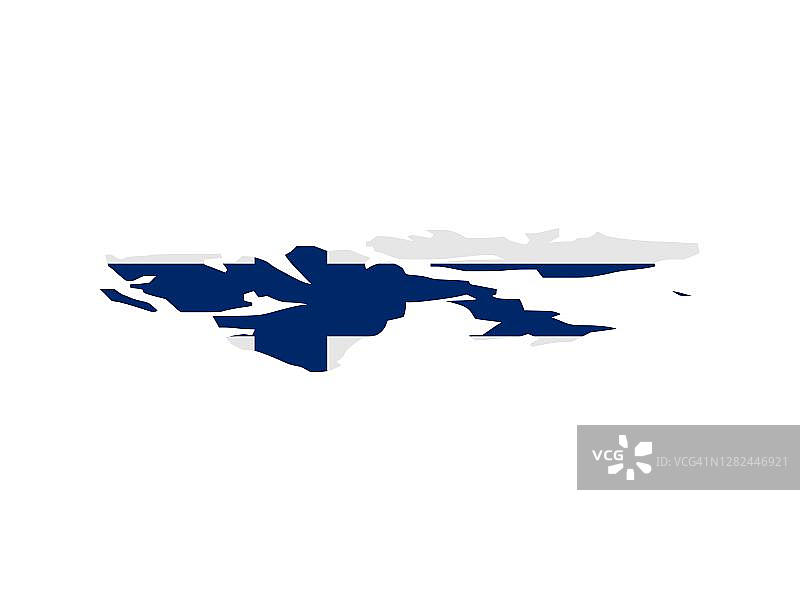 斯瓦尔巴和扬马延群岛地图形状的旗帜图片素材