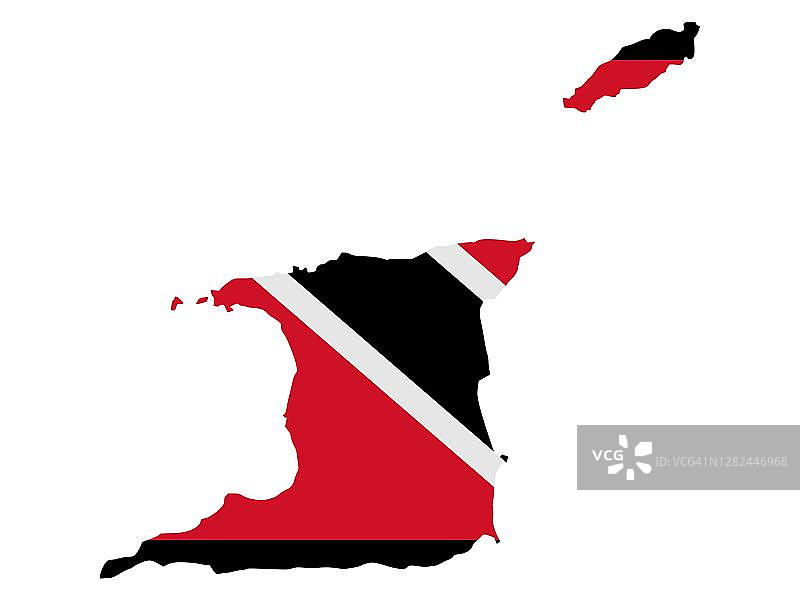 旗帜地图，特立尼达和多巴哥，拉丁美洲和加勒比图片素材