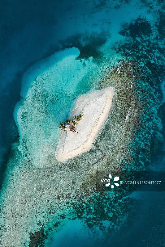 巴拿马圣布拉斯群岛热带岛屿航拍图片素材