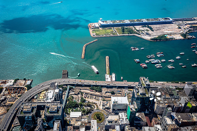 观塘航拍视角图片素材