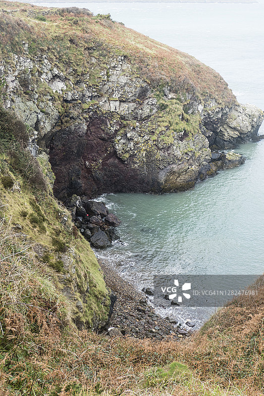 威尔士彭布罗克郡海岸国家公园的拉姆齐湾海湾图片素材