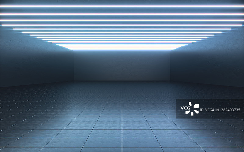 未来感的空房间图片素材