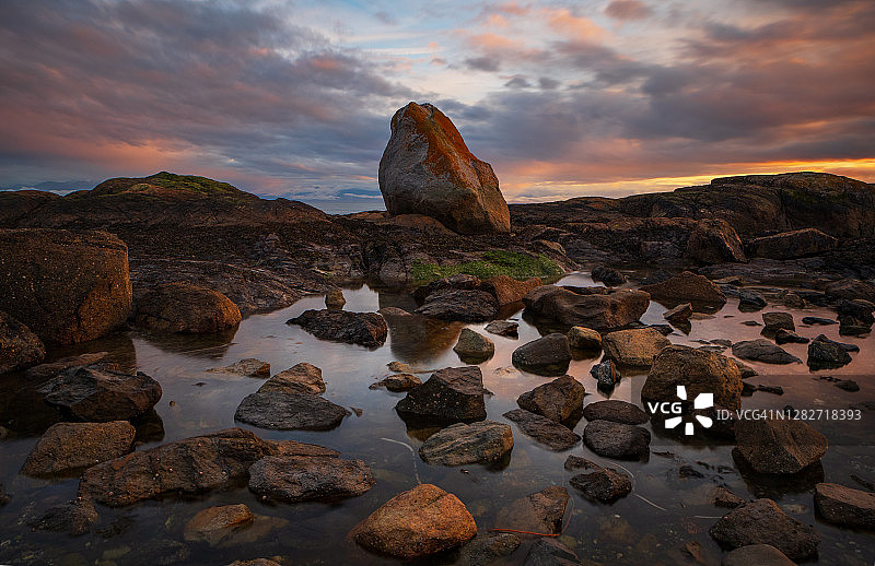 不列颠哥伦比亚省维多利亚市的日落海景图片素材
