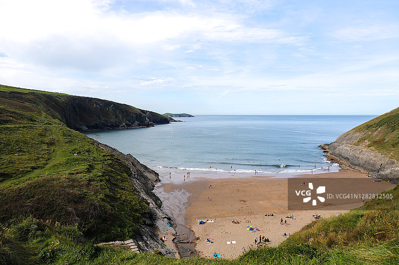 英国威尔士卡迪根湾Mwnt海滩图片素材