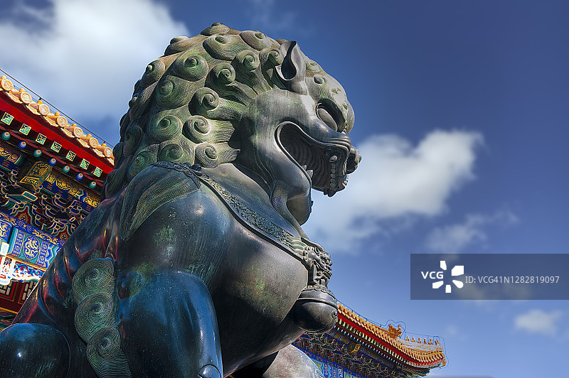 颐和园青铜狮子，北京，中国图片素材
