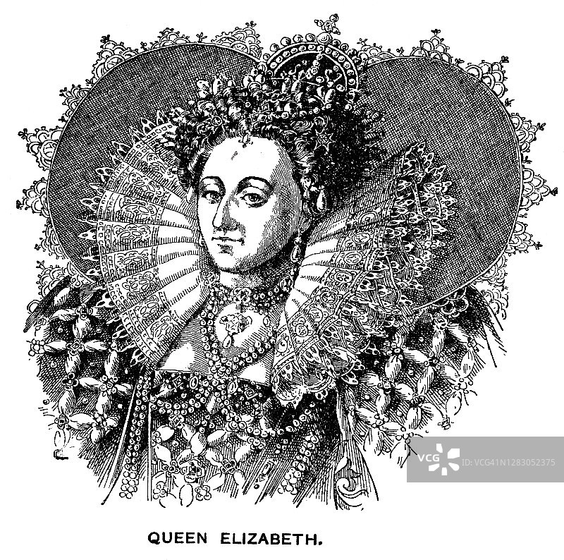 英国女王伊丽莎白一世肖像（1533 – 1603）图片素材