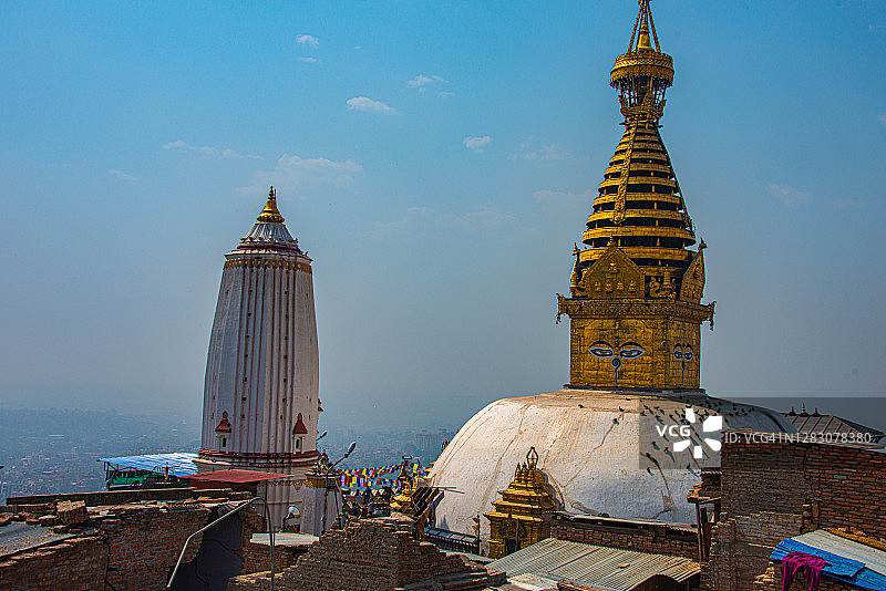 加德满都山顶的斯瓦扬布纳特寺图片素材