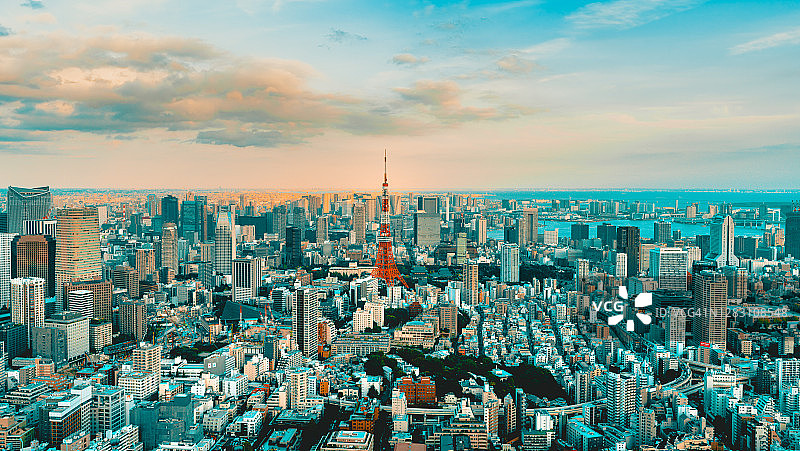 日本东京日落城市景观图片素材