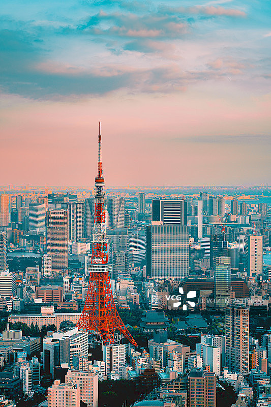 日本东京日落城市景观图片素材