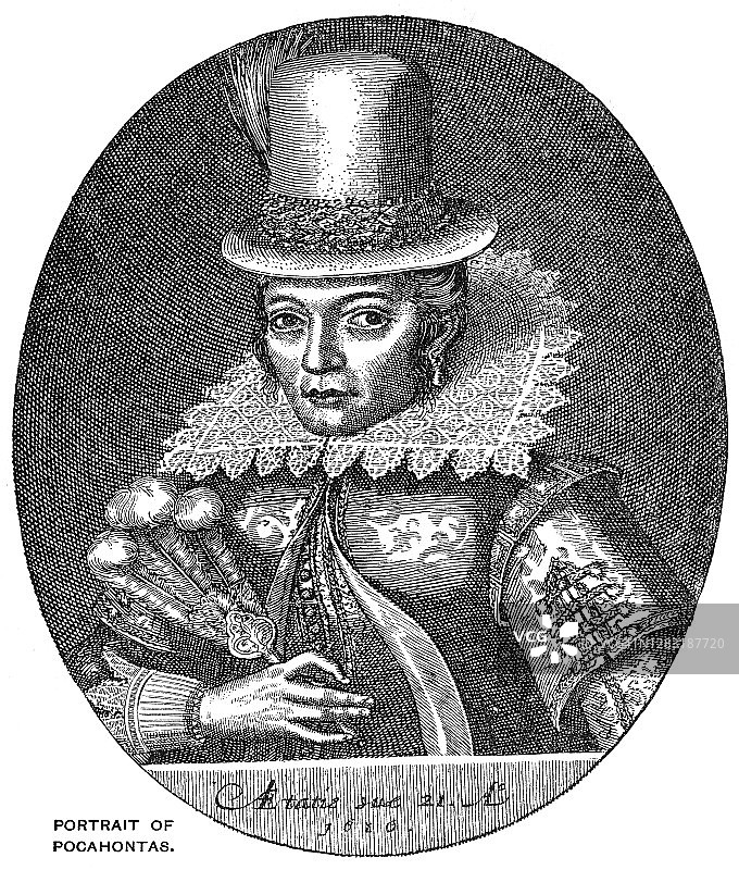 波卡洪塔斯肖像图片素材