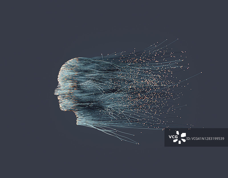 延伸至长发的神经元系统图片素材