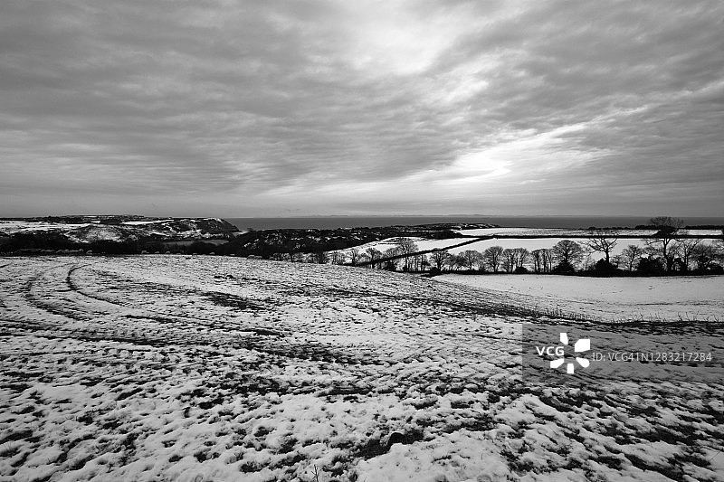 黑白冬日仙境图片素材