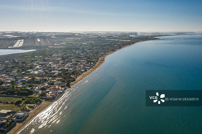 西西里岛海岸和海洋航拍：东南海岸图片素材