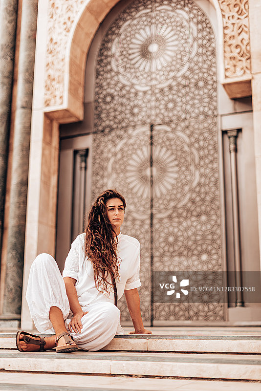 卡萨布兰卡的时尚博主图片素材