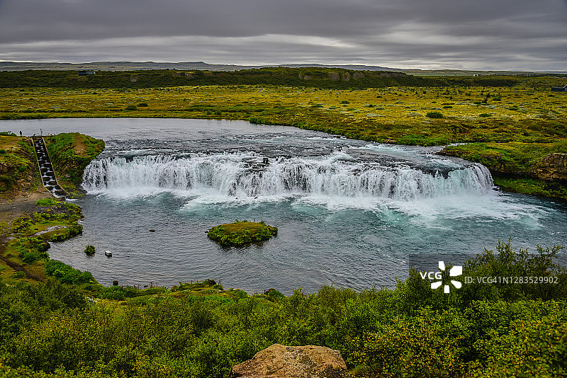 古尔福斯冰岛黄金圈沿线的法克西瀑布图片素材