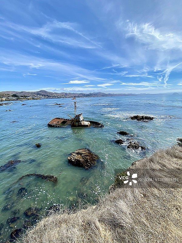 卡尤科斯海岸附近的沉船图片素材