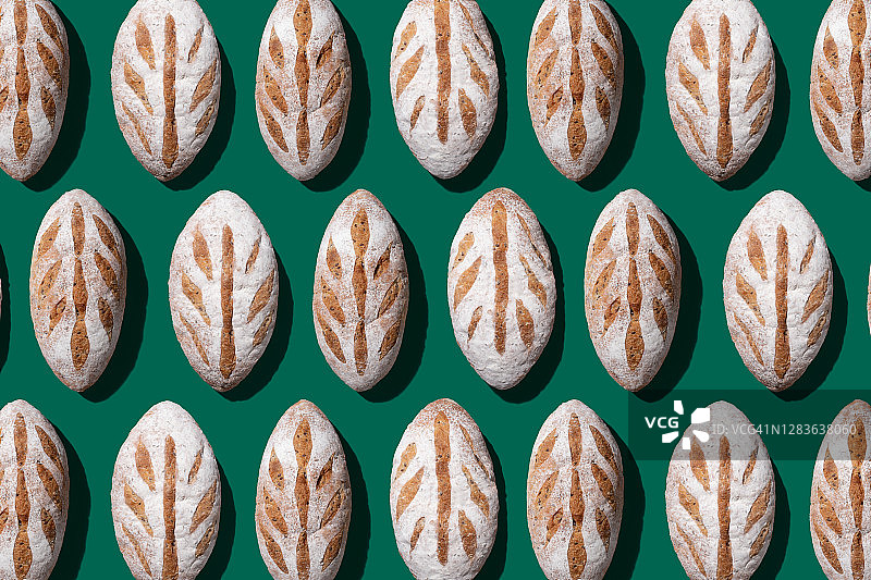 叶形酸面包排列图案图片素材