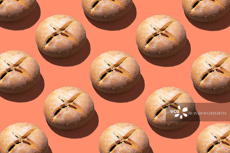 甜面包摆放图案图片素材