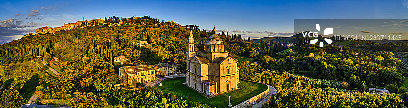 意大利托斯卡纳蒙特普尔恰诺圣比亚焦教堂图片素材