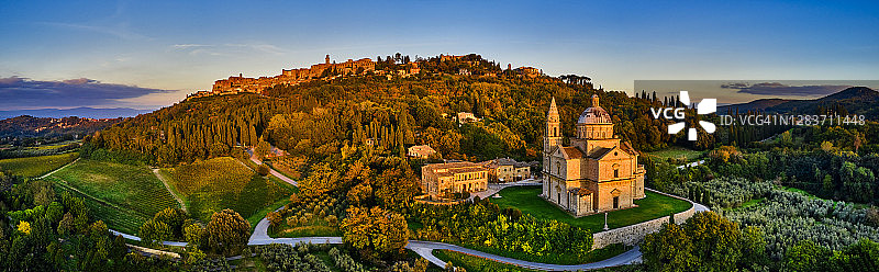意大利托斯卡纳蒙特普尔恰诺圣比亚焦教堂图片素材