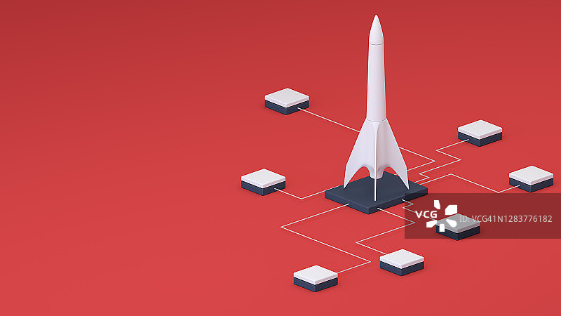 火箭2.5D等距概念设计图片素材